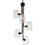 Cupola Foyer Chandelier - Matte Black / Clear Seeded