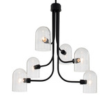 Cupola Chandelier - Matte Black / Clear Seeded