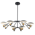 Redding Two Tier Chandelier - Matte Black / Brass