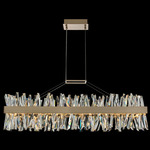 Glacier Linear Chandelier - Brushed Champagne Gold / Firenze Clear