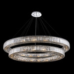 Rondelle 2 Tier Pendant - Chrome / Clear