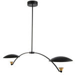 Redding Linear Pendant - Matte Black / Brass