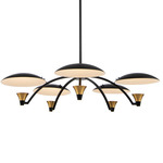 Redding Chandelier - Matte Black / Brass