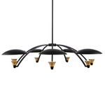 Redding Chandelier - Matte Black / Brass