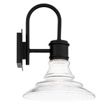 Nantucket Outdoor Wall Sconce - Black / Clear Seeded