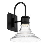 Nantucket Outdoor Wall Sconce - Black / Clear Seeded