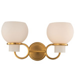 Ascher 2-Light Wall Sconce - Winter Brass / White