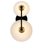 Redding Wall Sconce - Matte Black / White