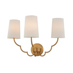 Sophia 3-Light Wall Sconce - New Brass / White