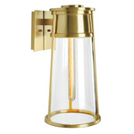 Cone Outdoor Wall Sconce - Satin Brass / Clear