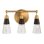 Ponti Bathroom Vanity Light - New Brass / Clear