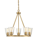 Calhoun Chandelier - Warm Brass / Clear