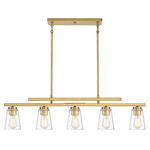 Calhoun Linear Chandelier - Warm Brass / Clear