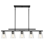 Calhoun Linear Chandelier - Matte Black / Clear