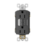 15A Tamper-Resistant GFCI Outlet with Night Light - Black