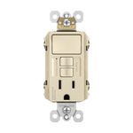 Single-Pole 15A Switch with Tamper-Resistant GFCI Outlet - Light Almond