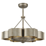 Stockholm Chandelier with Fan - Silver Patina