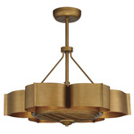 Stockholm Chandelier with Fan - Gold Patina