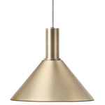 Cone Pendant - Brass Socket / Brass Shade