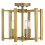 Benson Semi Flush Ceiling Light - Warm Brass