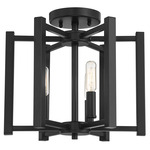 Benson Semi Flush Ceiling Light - Matte Black