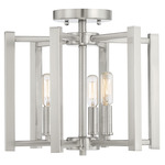 Benson Semi Flush Ceiling Light - Satin Nickel