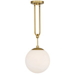 Becker Pendant - Warm Brass / Frosted