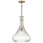 Bristo Pendant - Warm Brass / Clear
