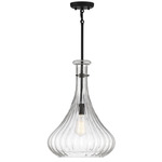 Bristo Pendant - Matte Black / Clear