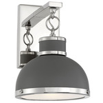 Corning Wall Sconce - Gray / Polished Nickel