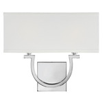 Rhodes Wall Sconce - Polished Nickel / White Linen