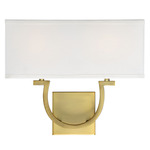 Rhodes Wall Sconce - Warm Brass / White Linen