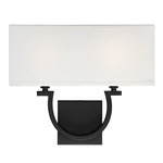 Rhodes Wall Sconce - Matte Black / White Linen