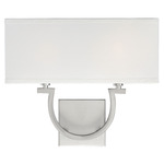 Rhodes Wall Sconce - Satin Nickel / White Linen