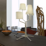 Tria Table Lamp - White Fabric