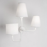 Tria Wall Sconce - White Fabric