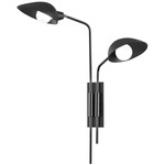 Leo Plug-In Wall Sconce - Satin Black / Satin Black