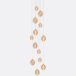 Cocoon Round Multi-Light Chandelier - Matte Silver / Amber