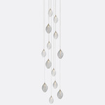 Cocoon Round Multi-Light Chandelier - Matte Silver / Clear