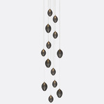 Cocoon Round Multi-Light Chandelier - Matte Silver / Grey