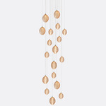 Cocoon Square Multi-Light Chandelier - Matte Silver / Amber