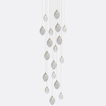 Cocoon Square Multi-Light Chandelier - Matte Silver / Clear