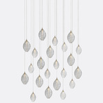 Cocoon Rectangular Multi-Light Chandelier - Matte Silver / Clear