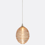 Cocoon Pendant - Brushed Nickel / Amber