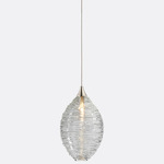 Cocoon Pendant - Brushed Nickel / Clear