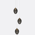 Cocoon Round Multi-Light Chandelier - Matte Silver / Grey