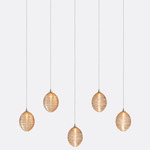 Cocoon Linear Multi-Light Pendant - Matte Silver / Amber