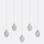 Cocoon Linear Multi-Light Pendant - Matte Silver / Clear