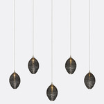 Cocoon Linear Multi-Light Pendant - Matte Silver / Grey
