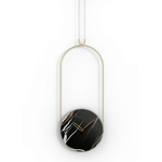 Colgante Wall Clock - Brass / Sahara Noir Marble